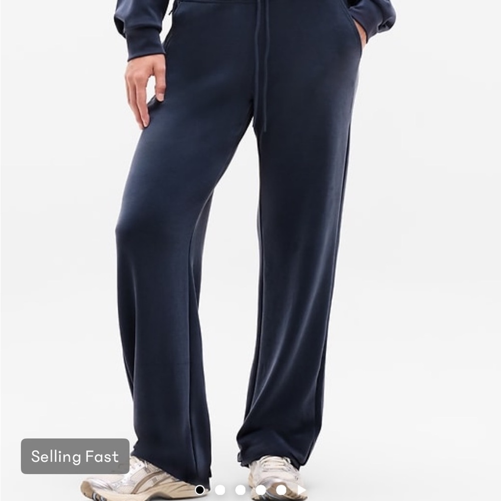 Athleta Navy Straight-Leg Pants